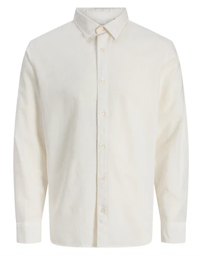 Jack & Jones Junior - JJEBreeze Linen Blend Skjorte - White